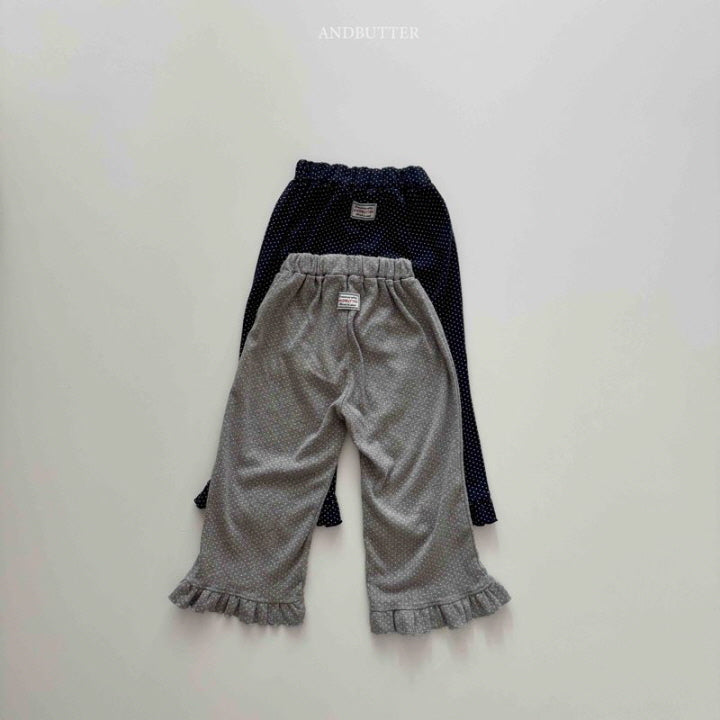 【予約】Dot frill pants / andbutter(S-JM)