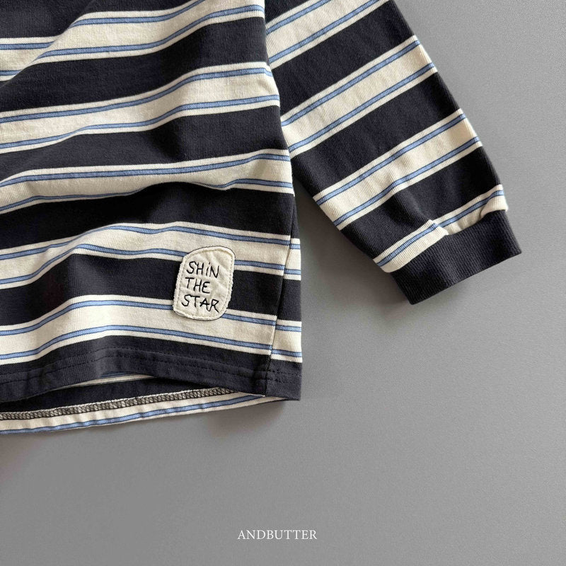 【予約】Stripe Patch Turtleneck / andbutter (S-JM)