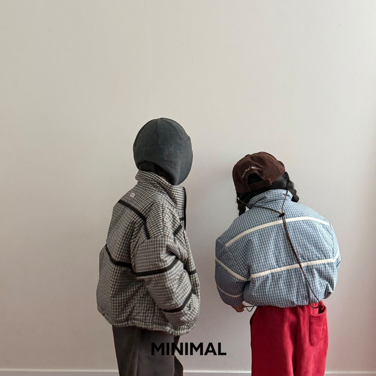 【予約】line check padding jumper / minimal (S-JM)