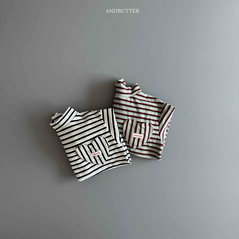 【予約】Heart Pocket Turtleneck / andbutter (S-JM)