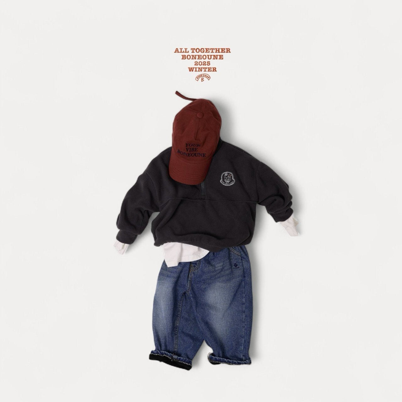 【予約】bio fleece half zipup / boneoune (XS-JL)