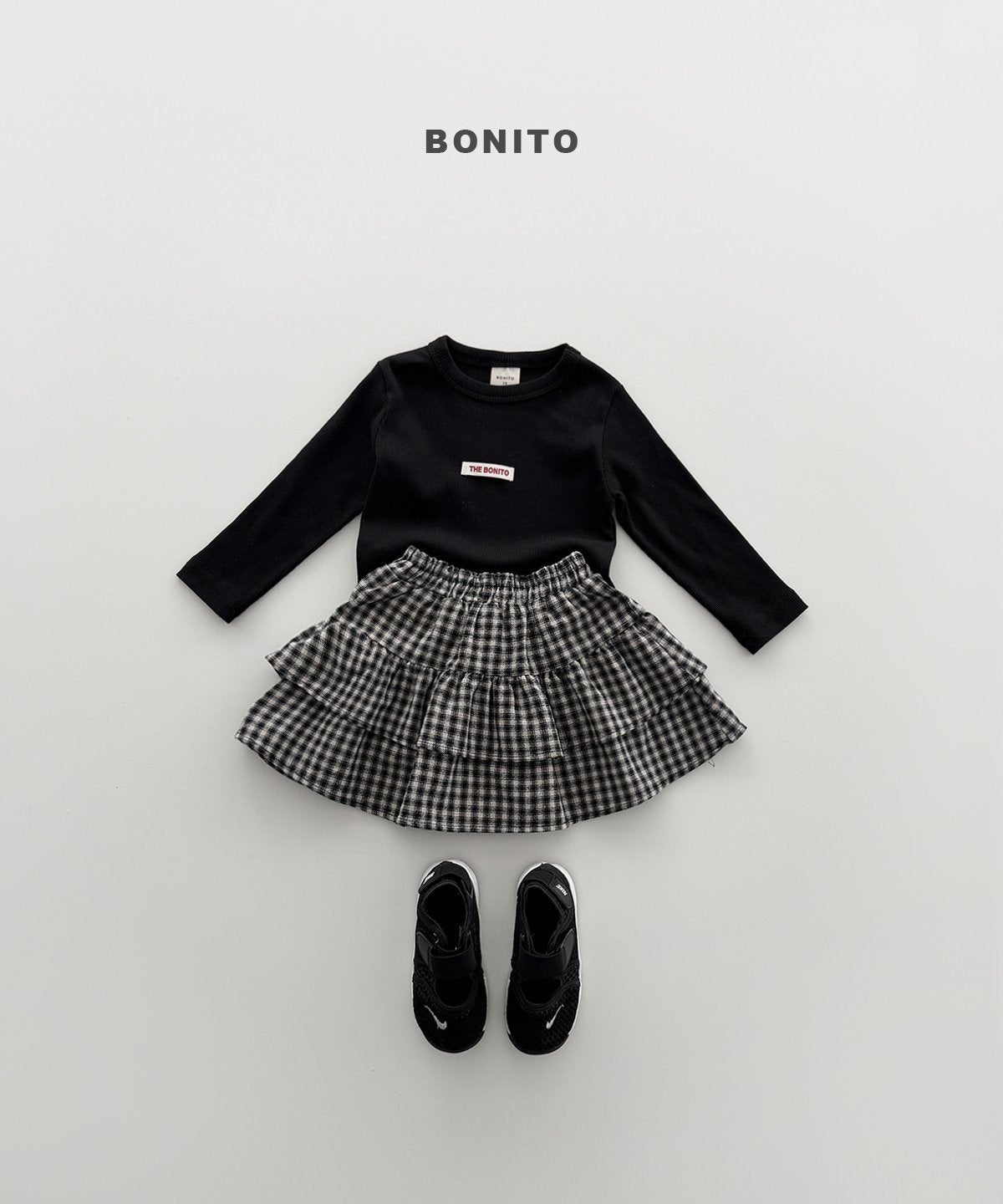 【予約】check kankan skirt / bonito (12M-JM)