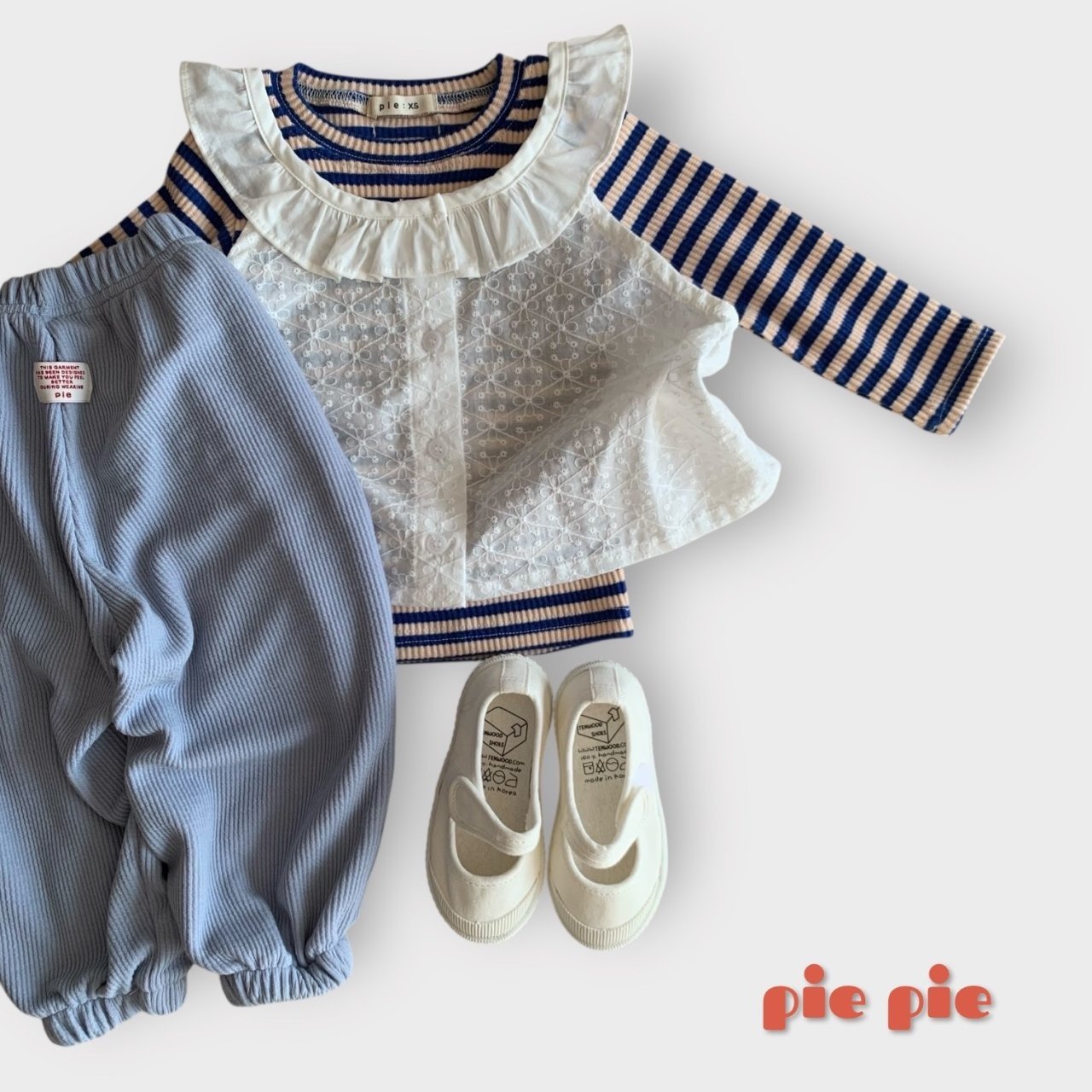 【予約】ボーダーTシャツ / pie (XS-XL)샐러리단가라