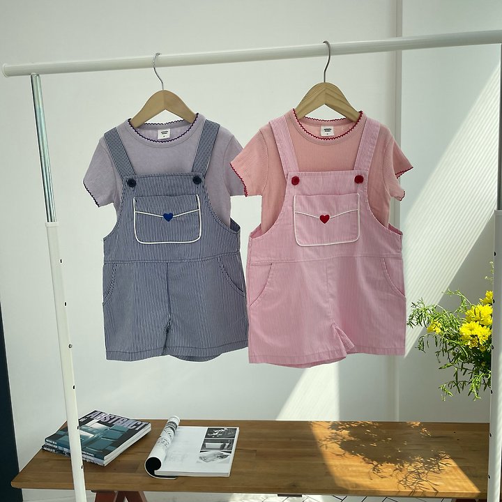 【予約】heart overall / middle nameS-JM