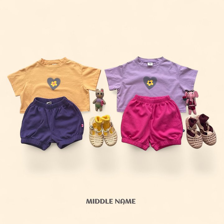 【予約】heart flower crop T / middle nameS-JM