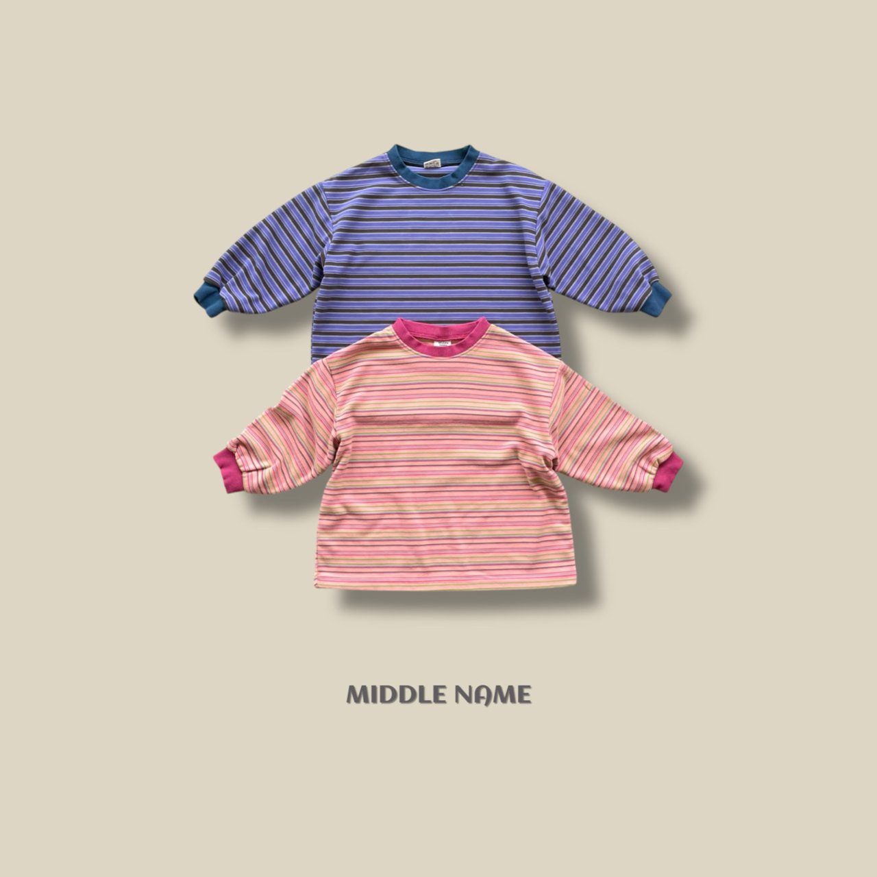 【予約】peach border T / middle name (S-JM)