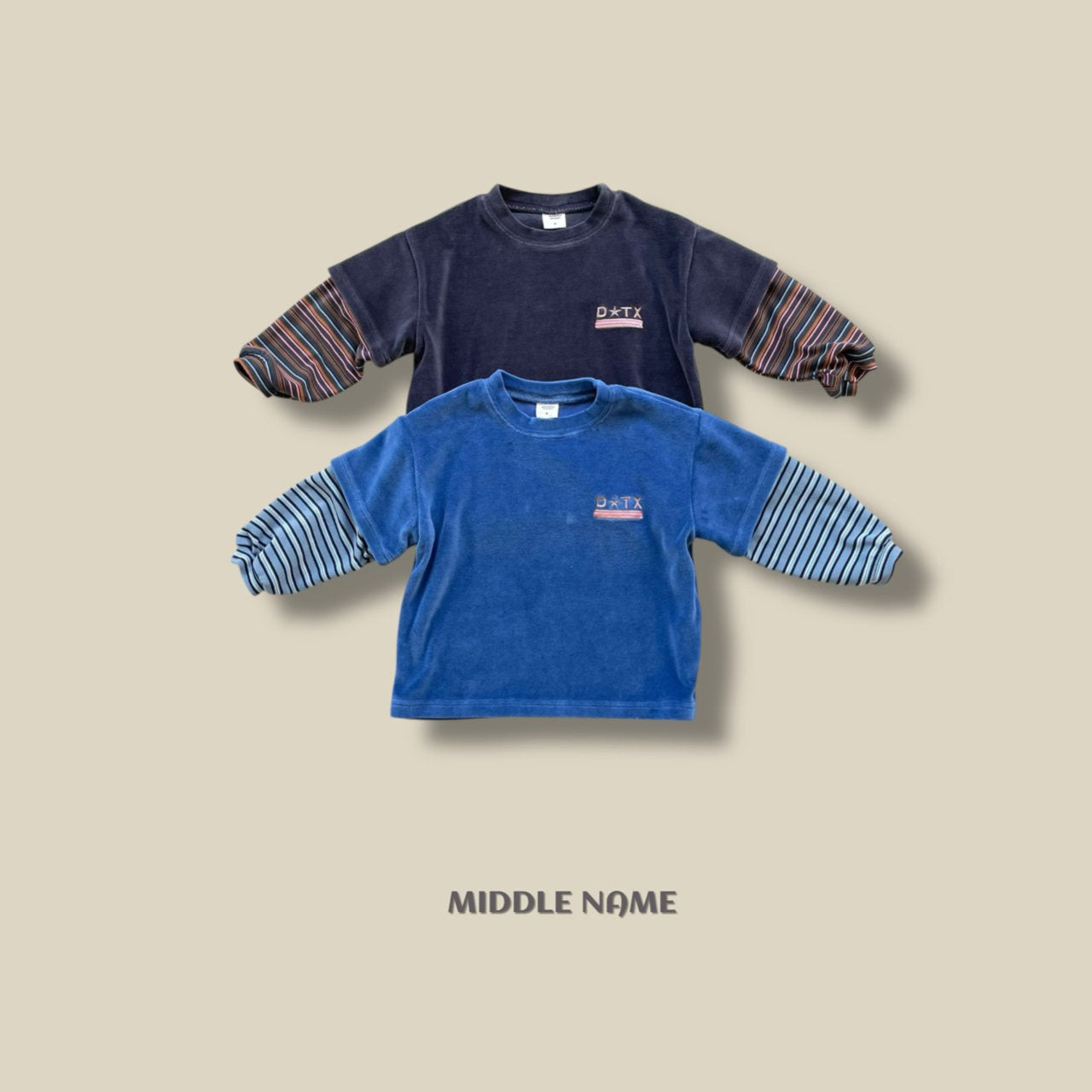 【予約】velour layered T / middle name (S-JM)