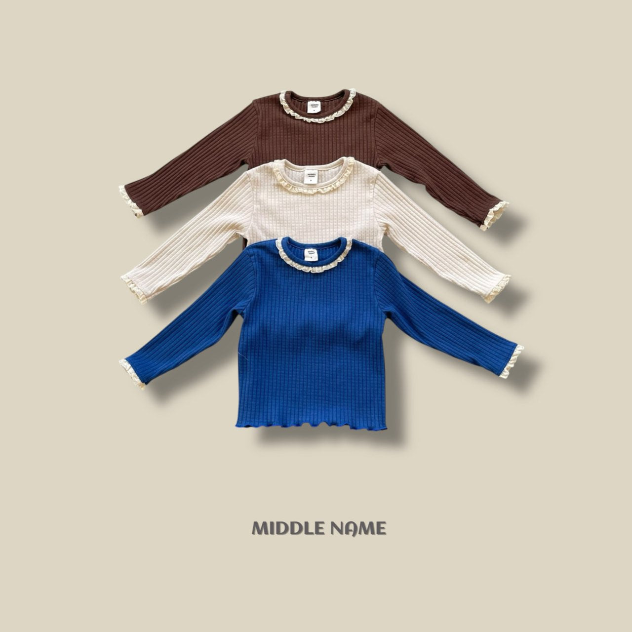 【予約】rib lace T / middle name (S-JM)