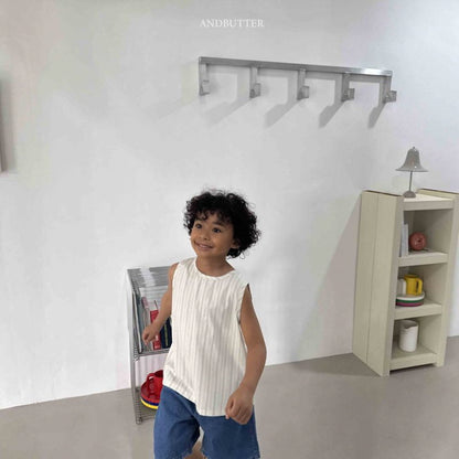 【予約】Natural Button sleeveless / andbutter(S-JM)