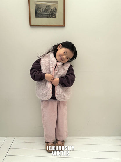 【予約】white boa vest / jejeunosity (XS-JM) 백덤블링