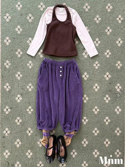 【予約】rib halter sleeveless / minimal (S-JM）