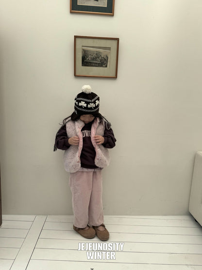 【予約】white boa vest / jejeunosity (XS-JM) 백덤블링