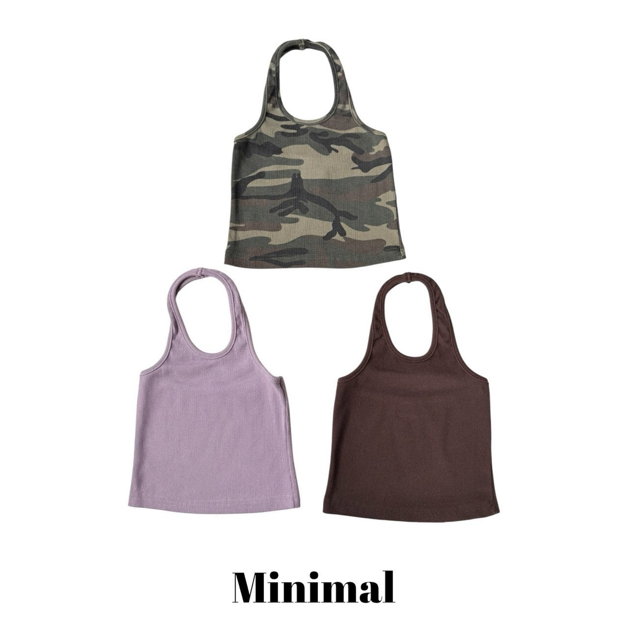 【予約】rib halter sleeveless / minimal (S-JM）