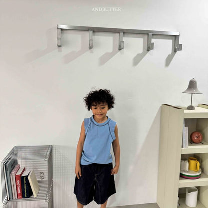 【予約】ribbed line sleeveless / andbutter(S-JM)