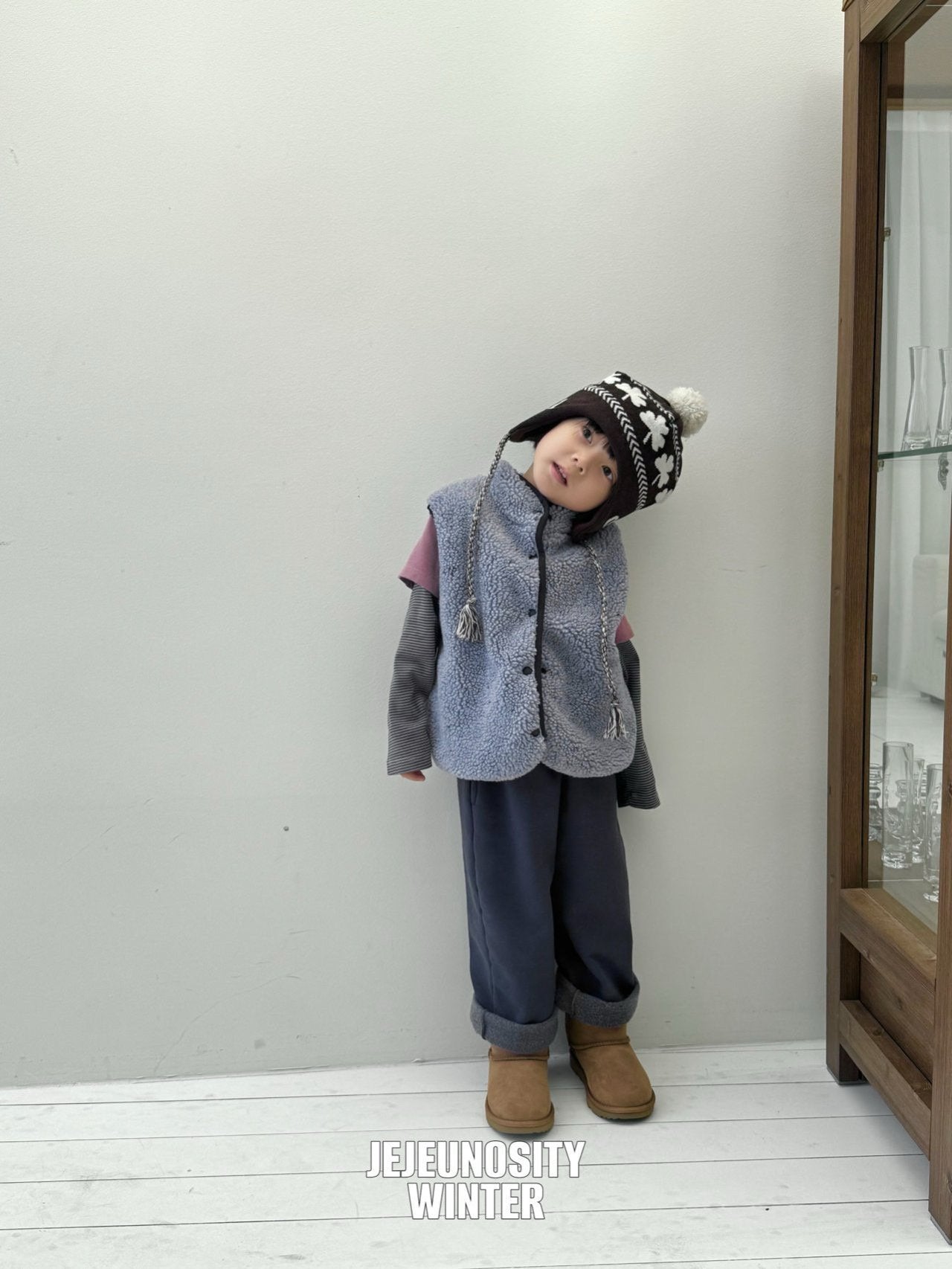 【予約】white boa vest / jejeunosity (XS-JM) 백덤블링