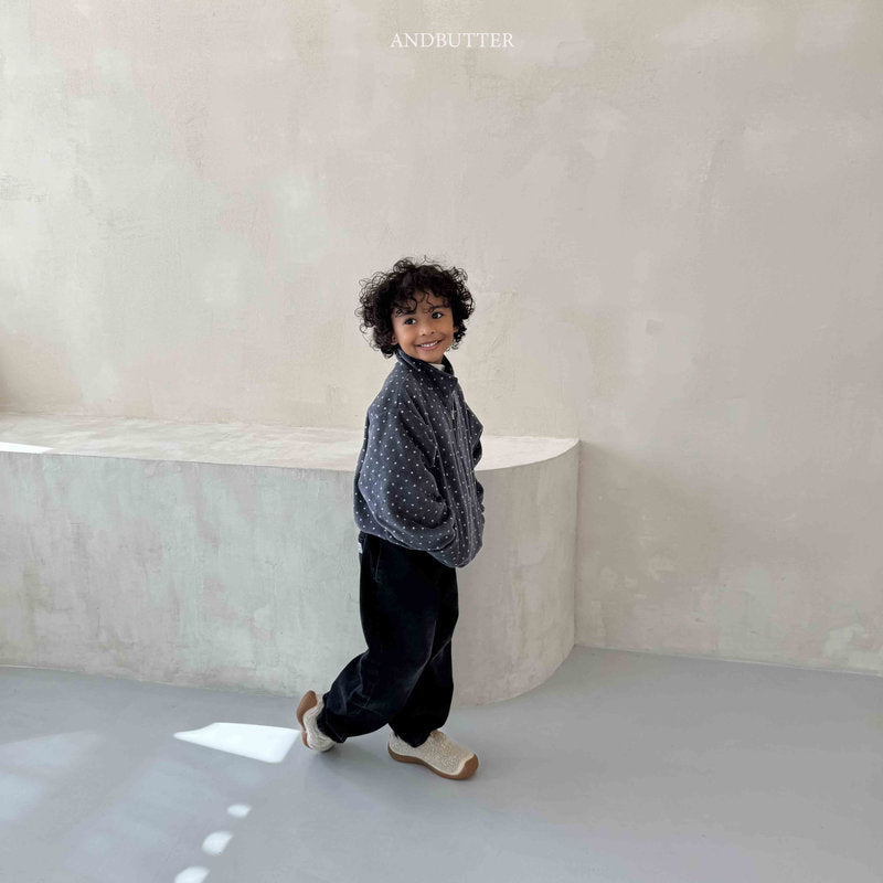【予約】Dot Half-Zip  /  andbutter (S-JM)