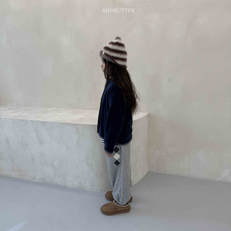 【予約】worm-argyle terry jogger  /  andbutter (S-JM)