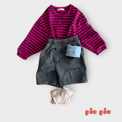 【予約】ポケットデニムハーフパンツ / pie (XS-XL)