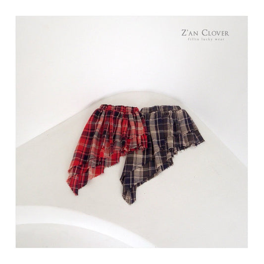 【予約】check unbalance skirt  /  zanclover (3-19号)
