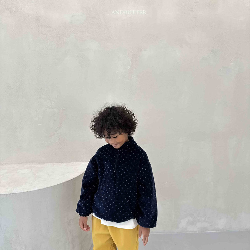 【予約】Dot Half-Zip  /  andbutter (S-JM)