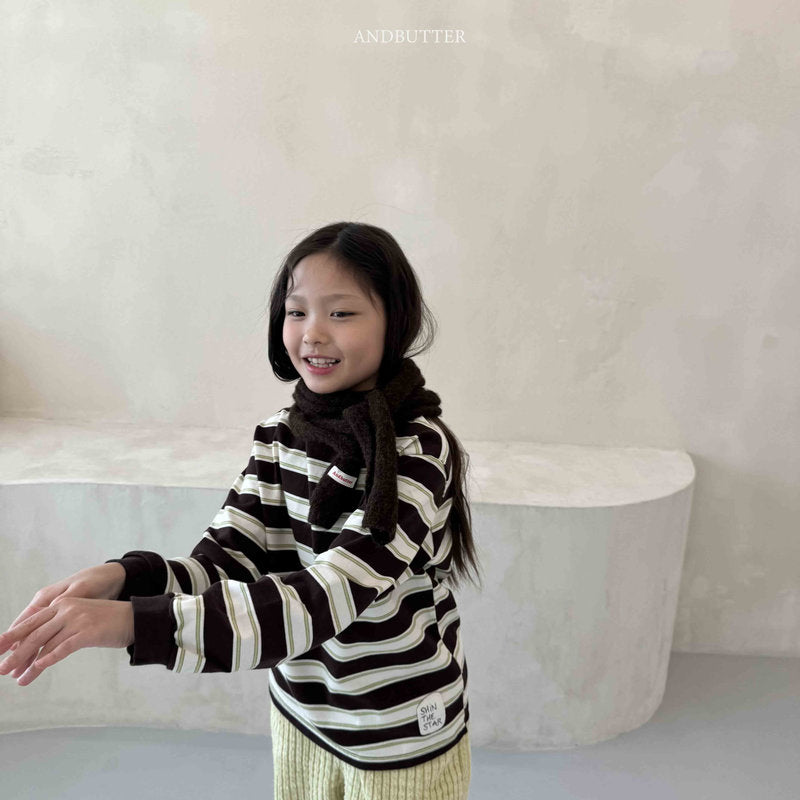 【予約】Stripe Patch Turtleneck  / andbutter (S-JM)