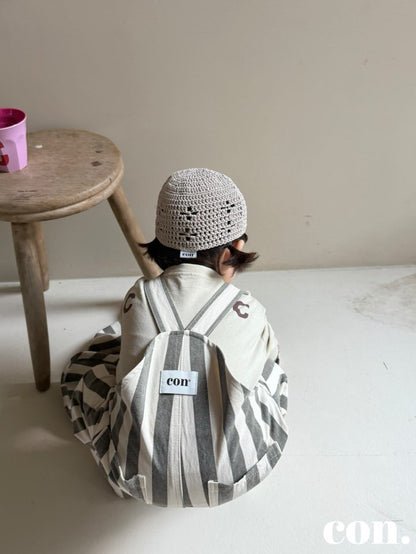 【予約】ストライプオーバーオール / con. (XXS-M)