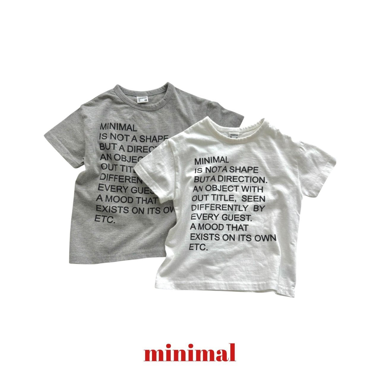 【予約】レターTシャツ / minimal (S-JM/Adult)