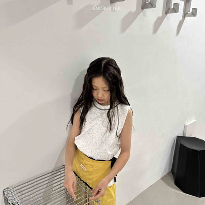 【予約】ribbed line sleeveless / andbutter(S-JM)