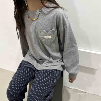 【予約】Heart pocket T / andbutter(S-JM)