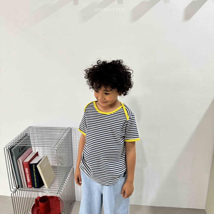 【予約】Boat neck mix T / andbutter(S-JM)