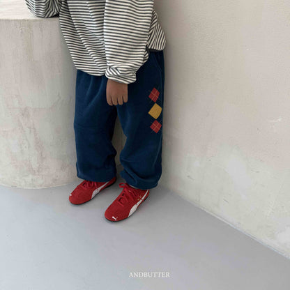 【予約】worm-argyle terry jogger  /  andbutter (S-JM)