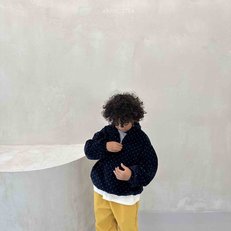 【予約】Dot Half-Zip  /  andbutter (S-JM)