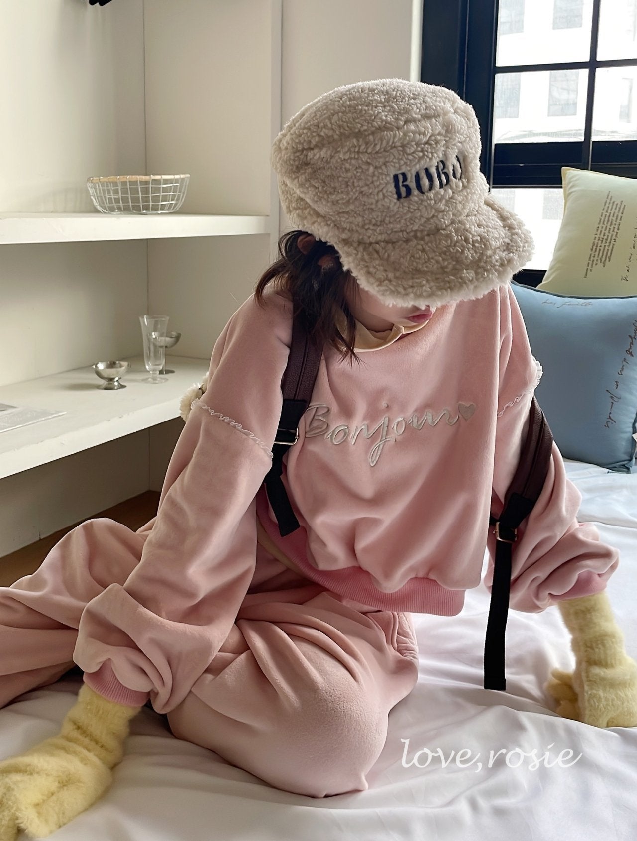 【予約】Bonjour velvet set / love rosie (L-3XL)