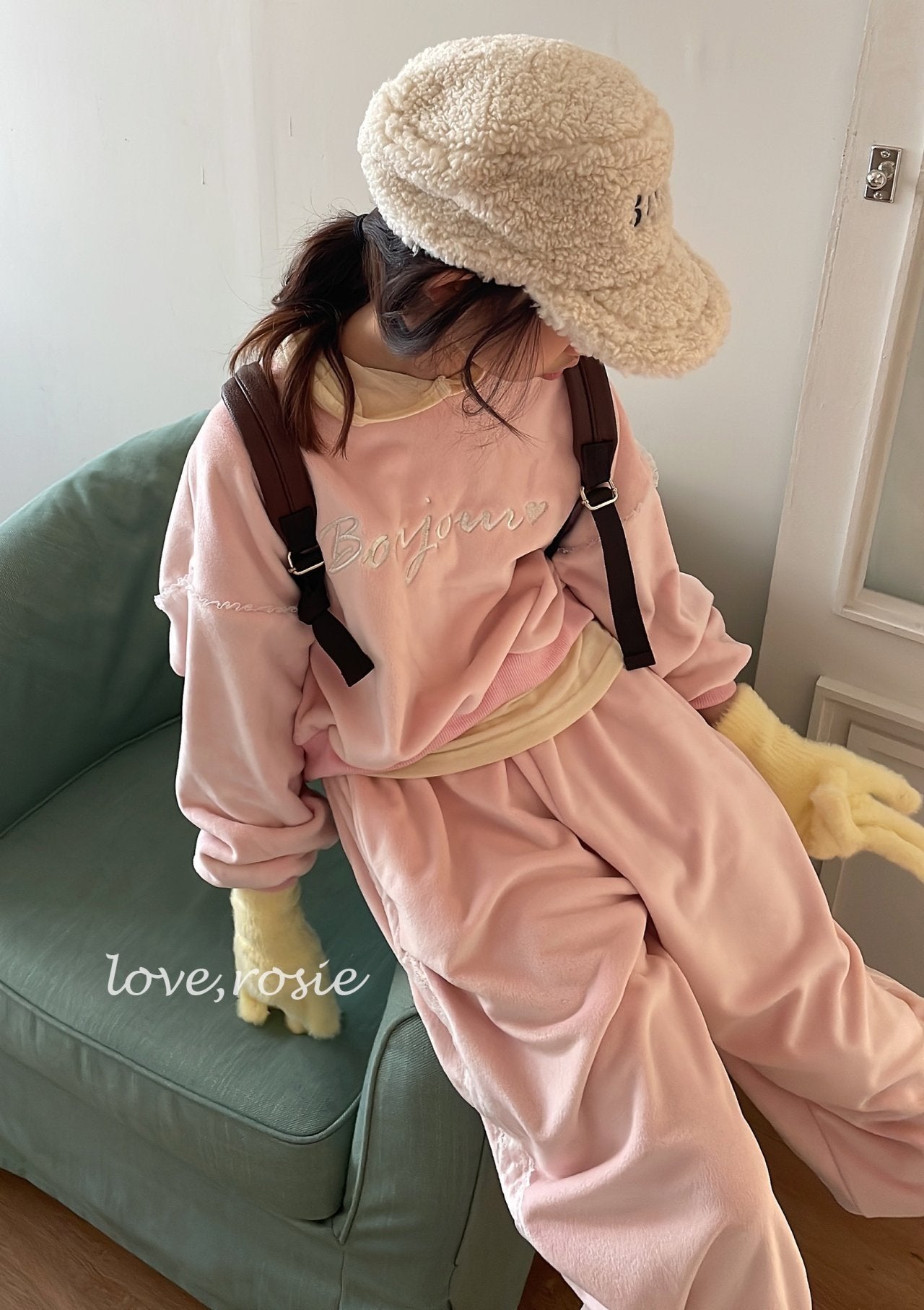【予約】Bonjour velvet set / love rosie (L-3XL)