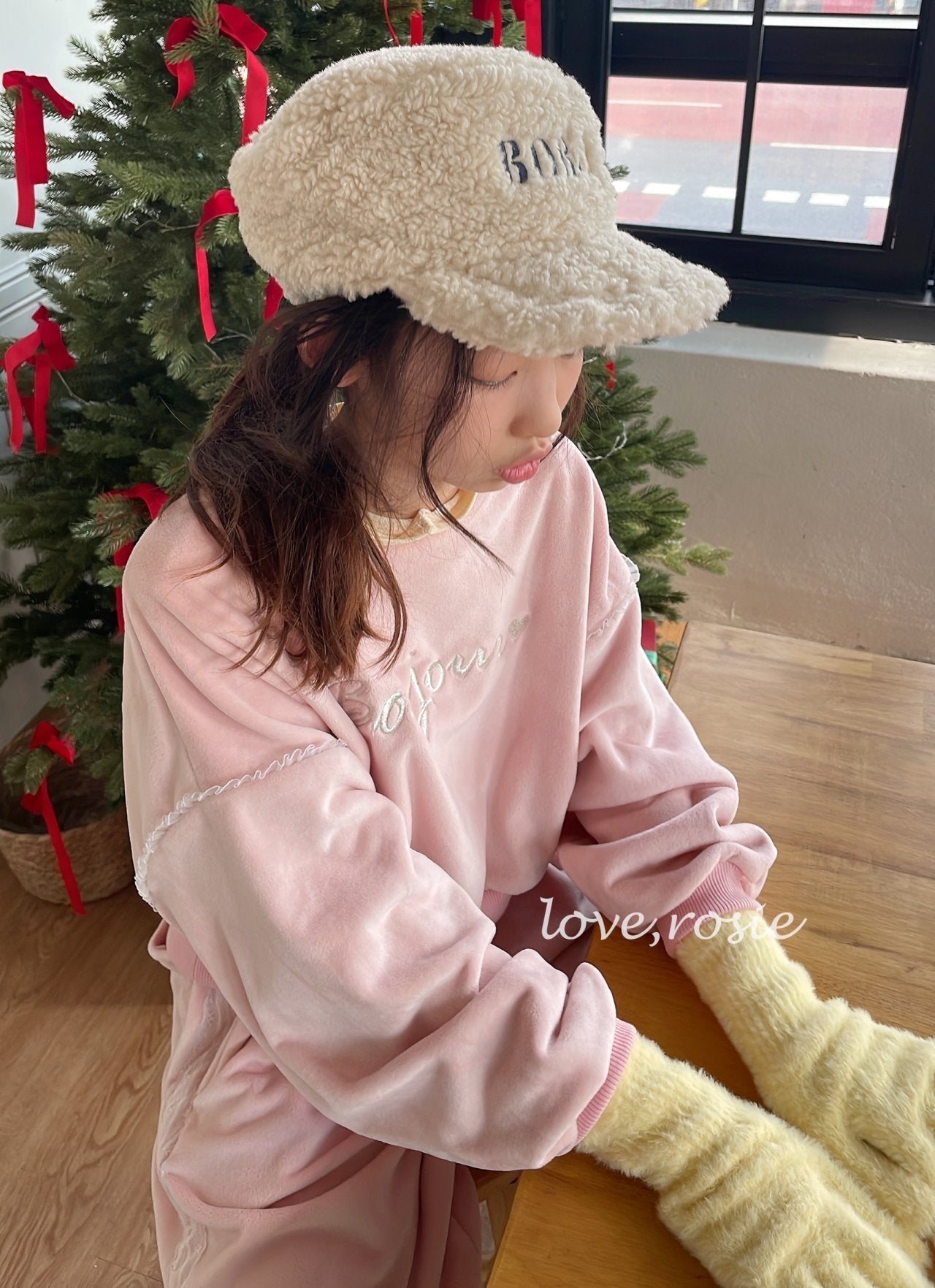 【予約】Bonjour velvet set / love rosie (L-3XL)
