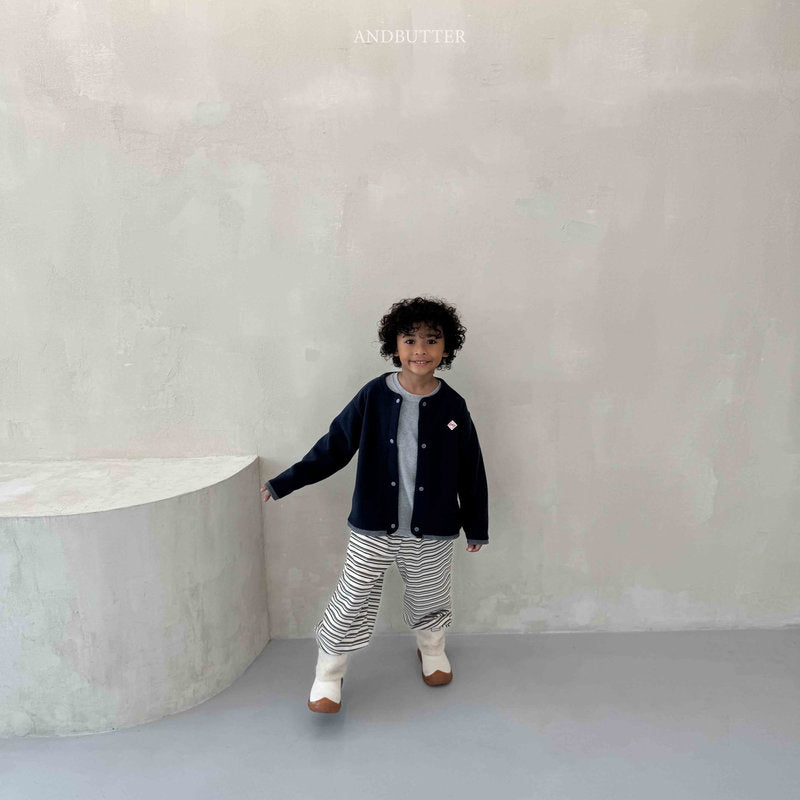 【予約】Fleece Mix Cardigan  /  andbutter (S-JM)