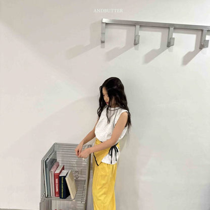 【予約】ribbed line sleeveless / andbutter(S-JM)