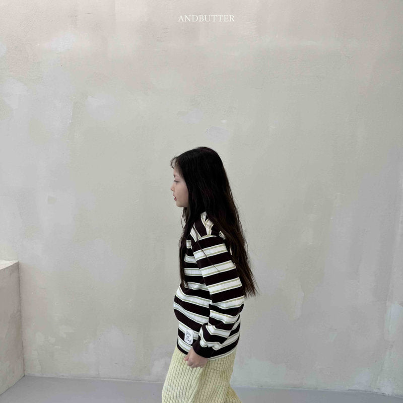 【予約】Stripe Patch Turtleneck  / andbutter (S-JM)