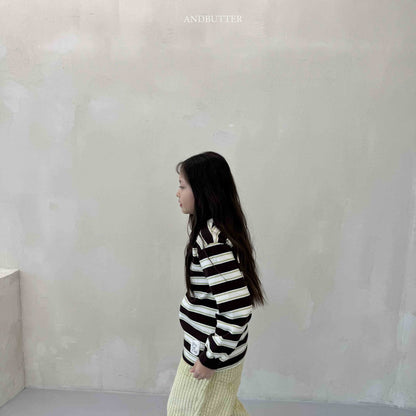 【予約】Stripe Patch Turtleneck  / andbutter (S-JM)