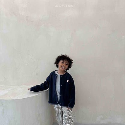 【予約】Fleece Mix Cardigan  /  andbutter (S-JM)