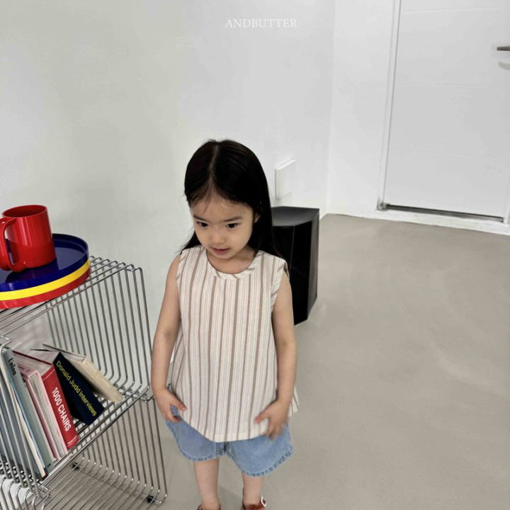 【予約】Natural Button sleeveless / andbutter(S-JM)