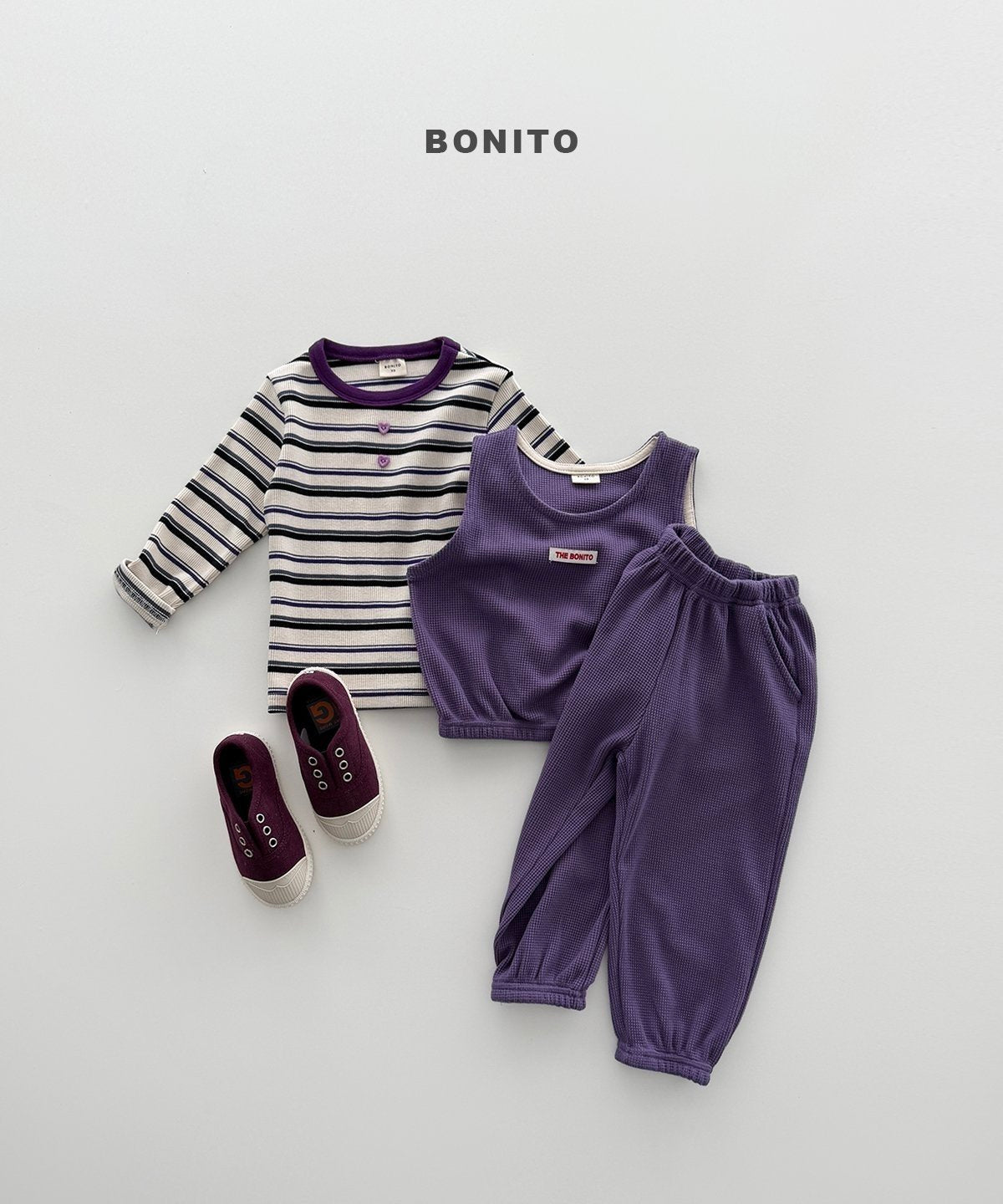 【予約】heart button T / bonito (12M-JM)