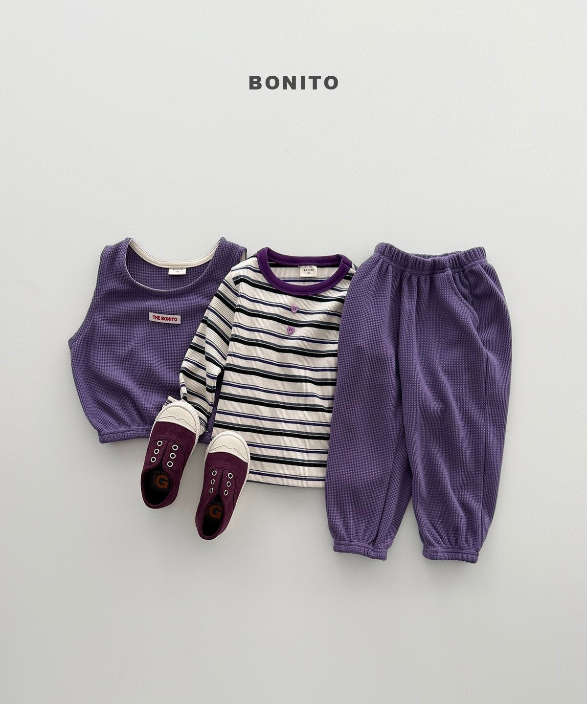 【予約】heart button T / bonito (12M-JM)