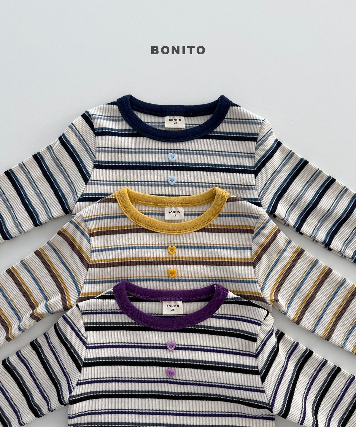 【予約】heart button T / bonito (12M-JM)
