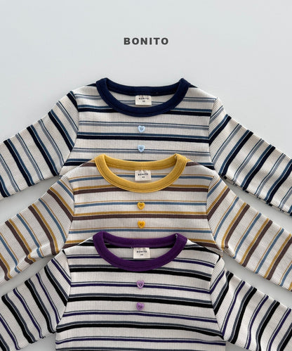 【予約】heart button T / bonito (12M-JM)