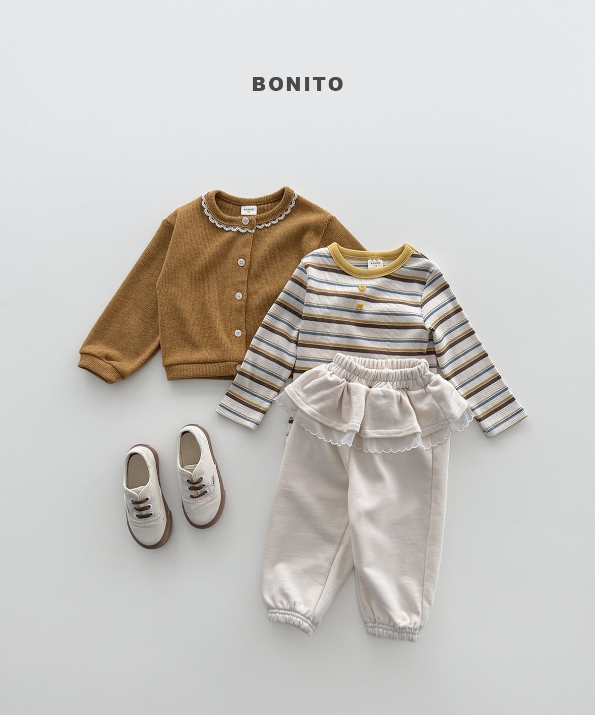 【予約】heart button T / bonito (12M-JM)