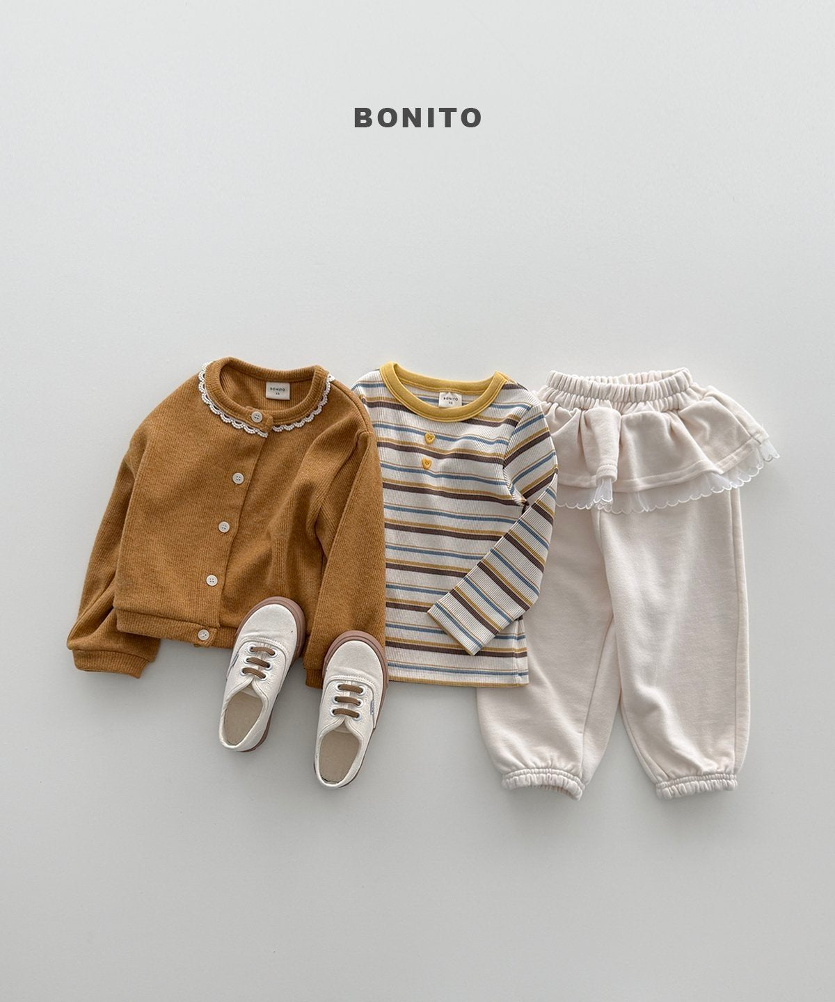 【予約】heart button T / bonito (12M-JM)