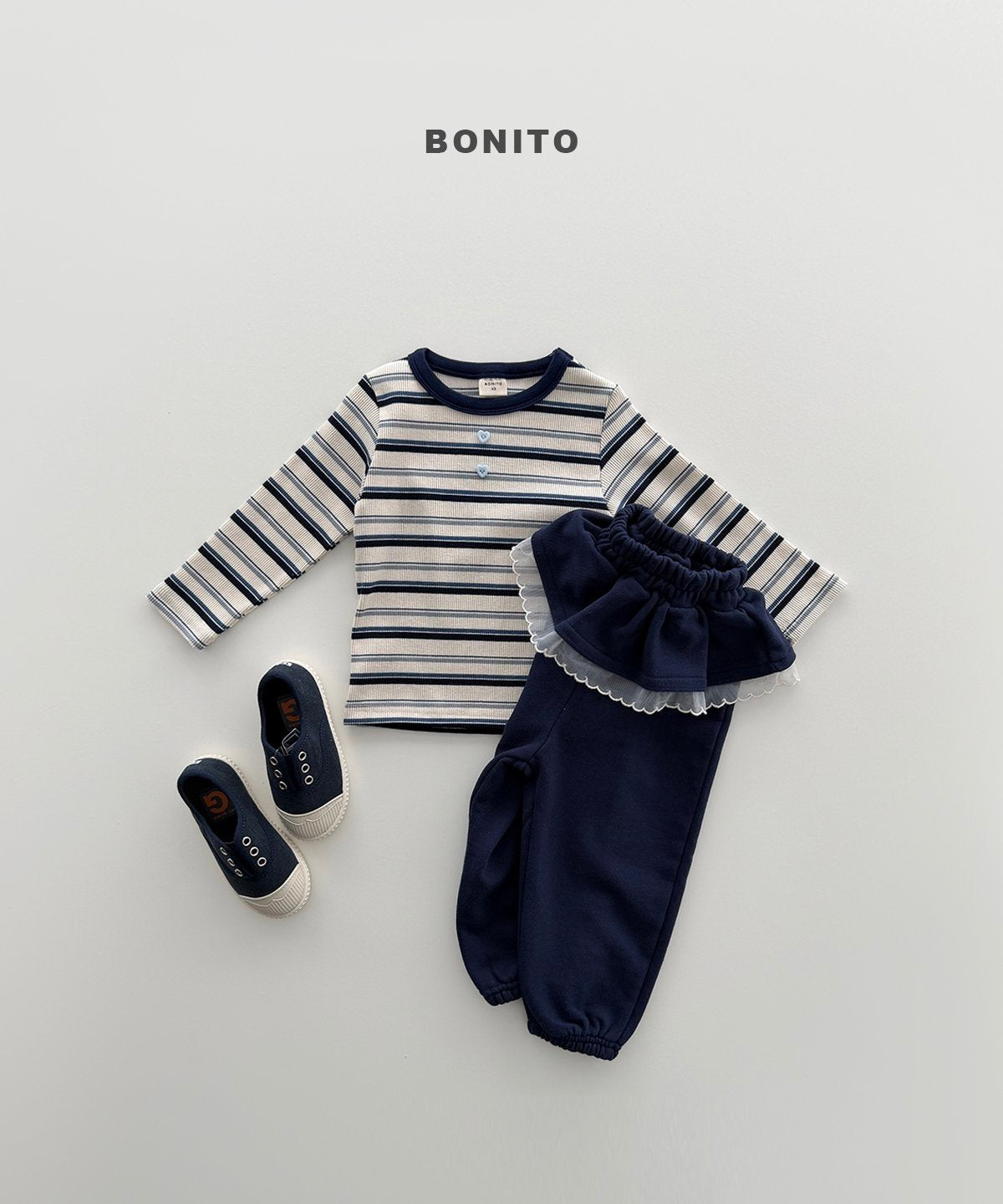 【予約】heart button T / bonito (12M-JM)