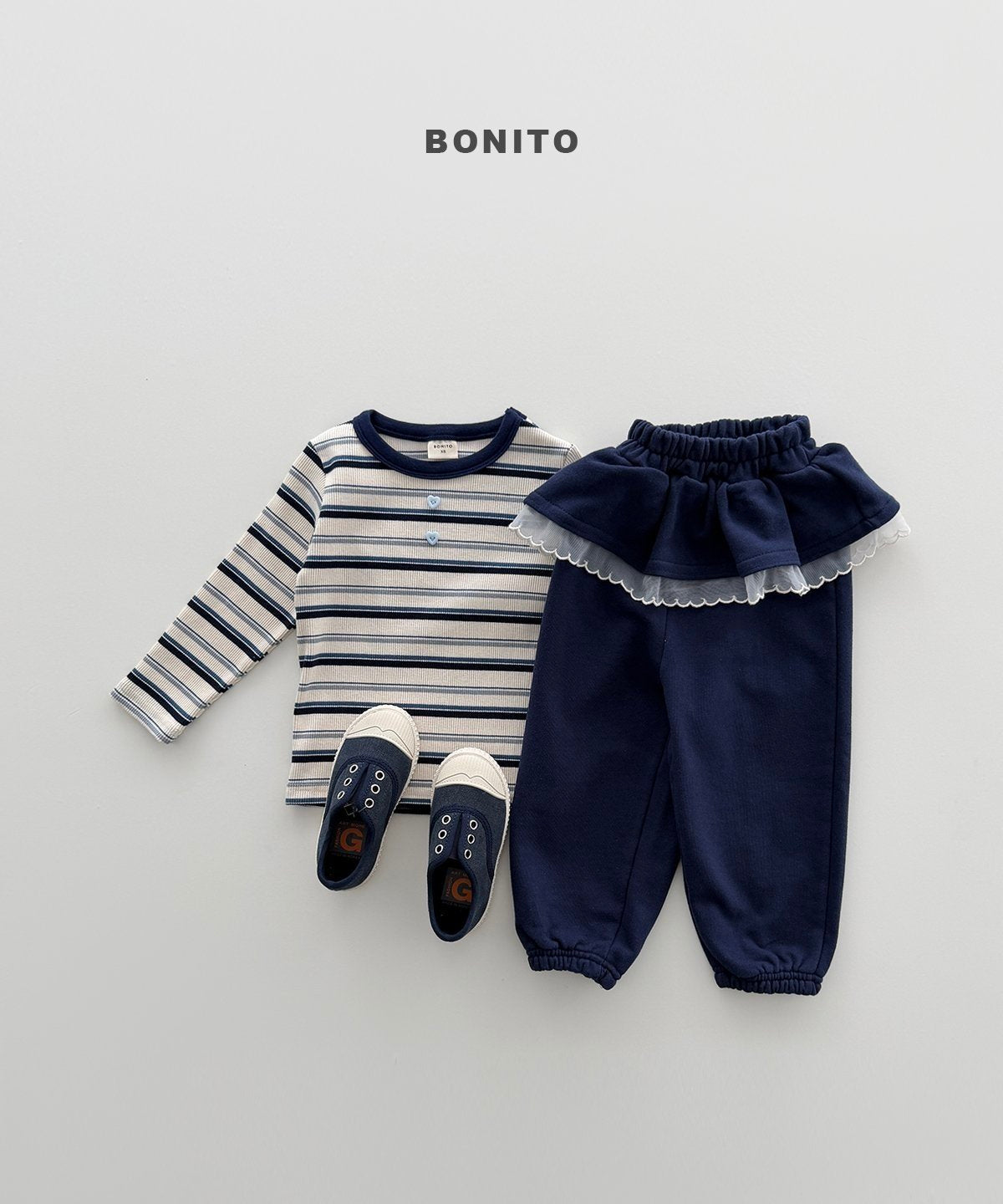 【予約】heart button T / bonito (12M-JM)