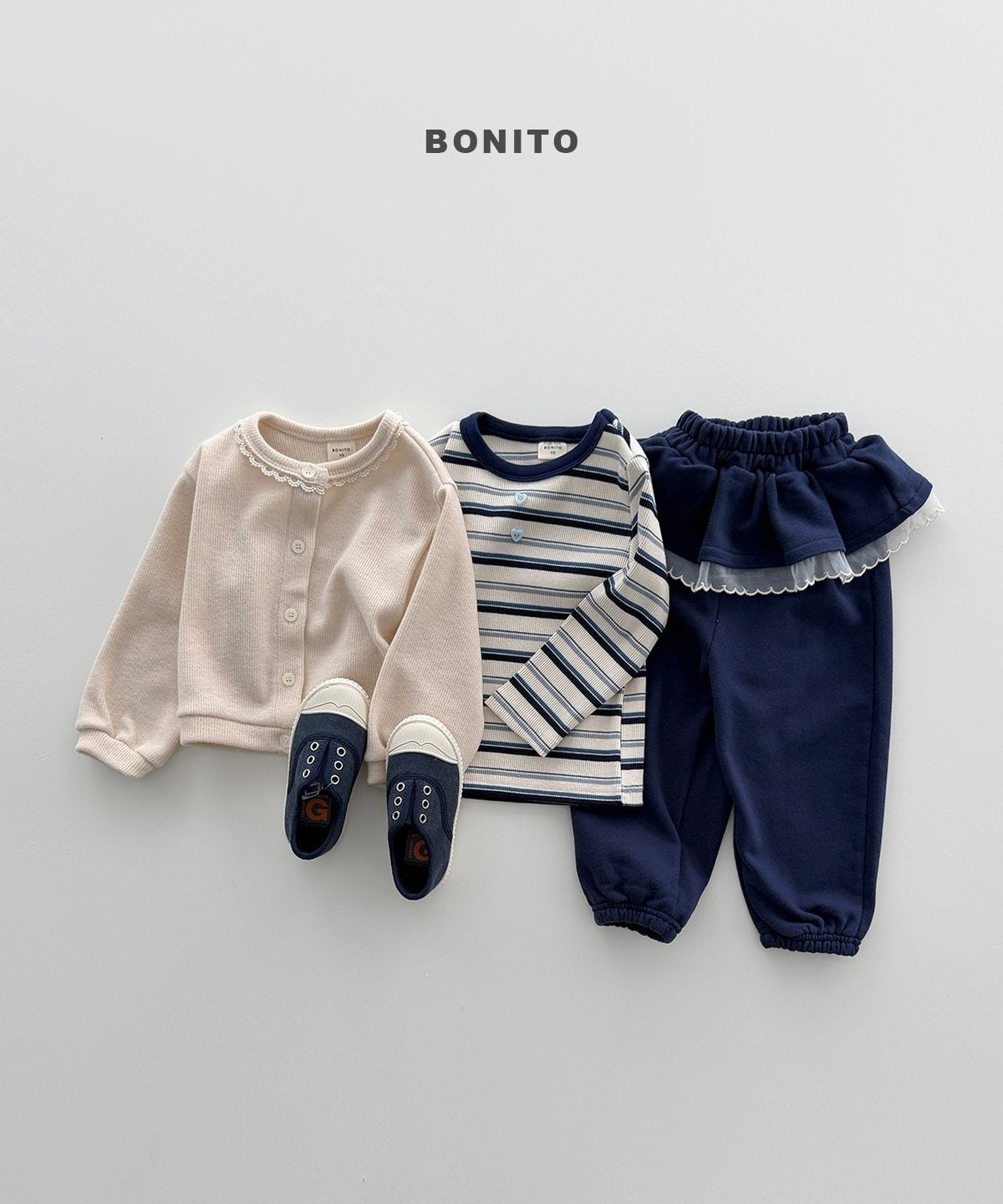 【予約】heart button T / bonito (12M-JM)